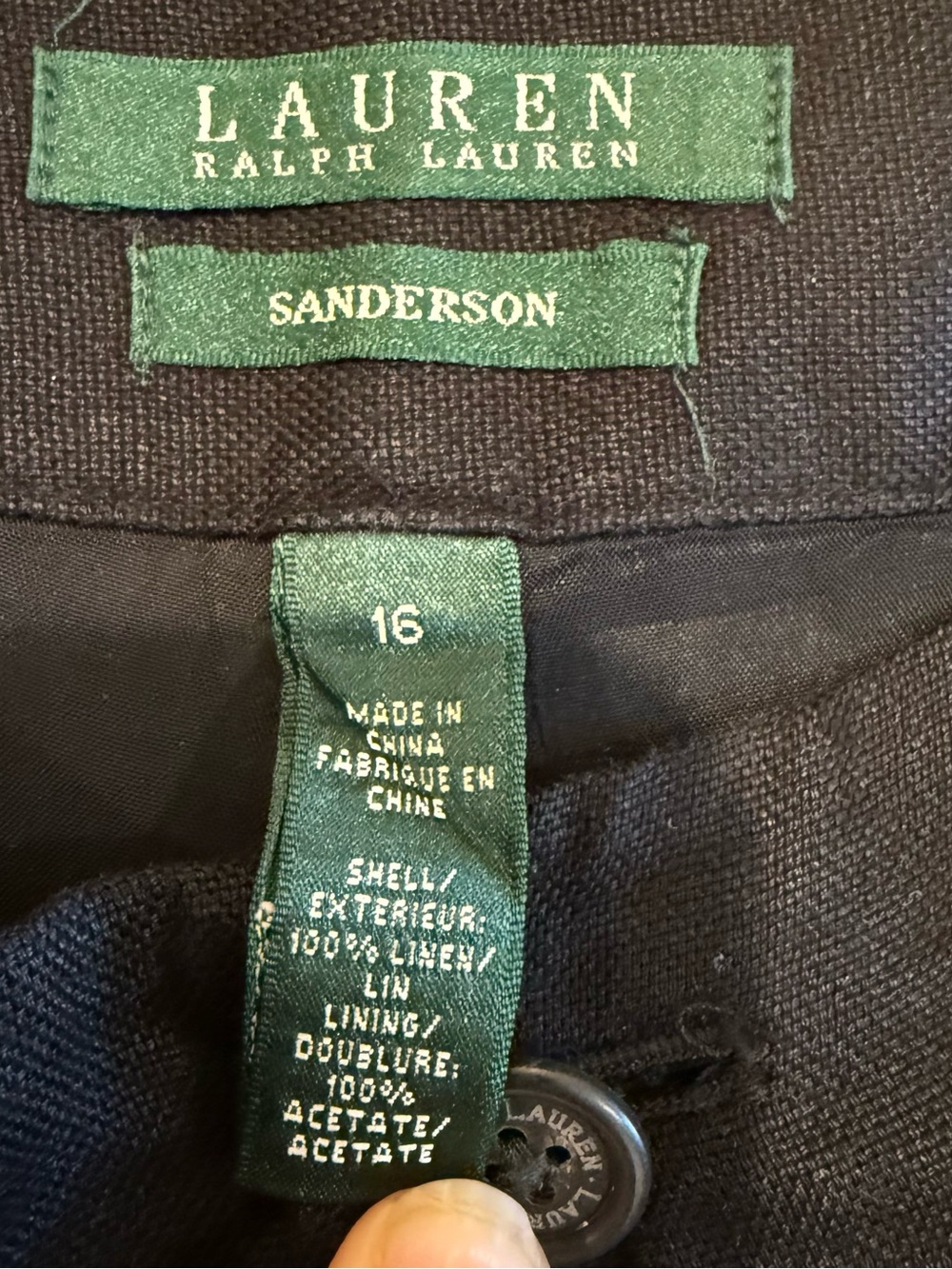 Lauren Ralph Lauren 100% Linen Wide Leg Trousers Quiet Luxury Coastal Pants 16 - Picture 8 of 10